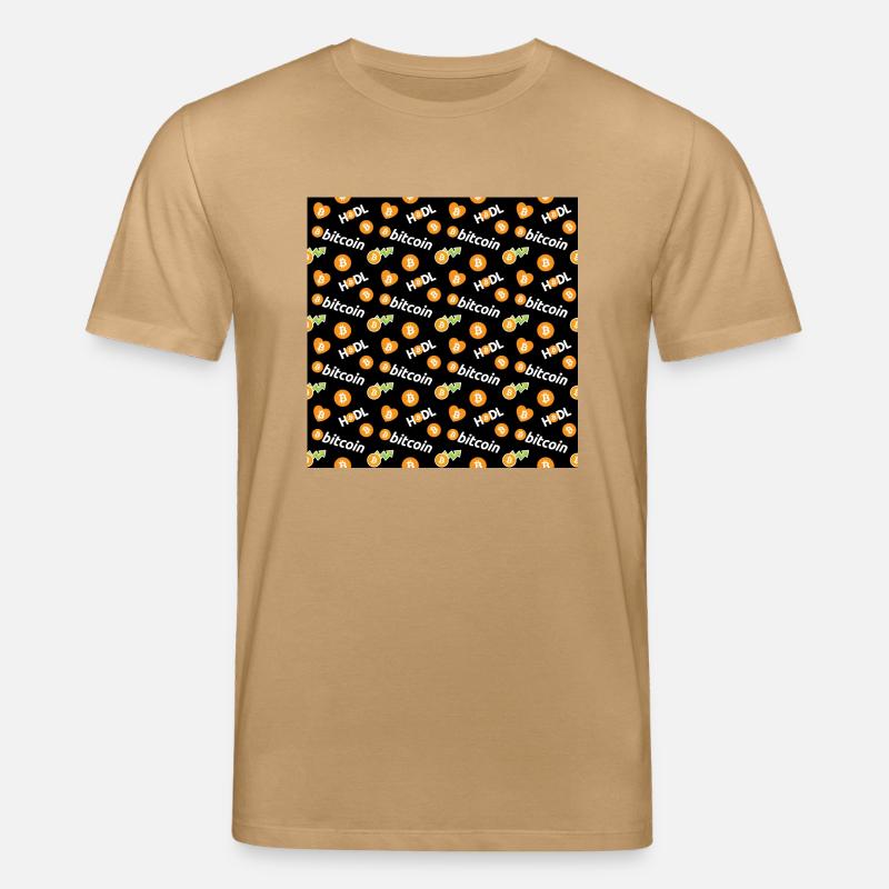 Bitcoin-Muster - Krypto - Kryptowährung - BTC - Stanley/Stella Unisex Bio-T-Shirt CREATOR  - Karamell 