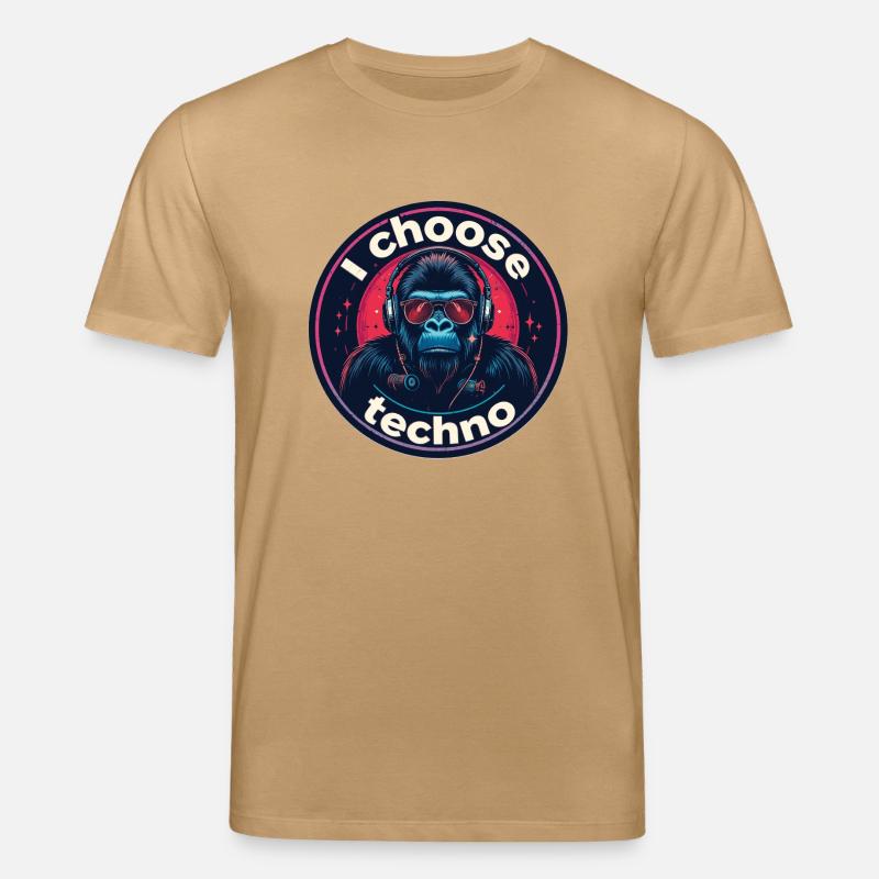 Gorilla i choose techno - Stanley/Stella Unisex Bio-T-Shirt CREATOR  - Karamell 