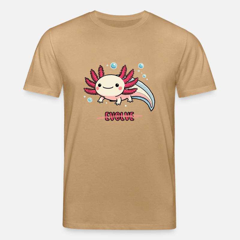 Evolve Axolotl – Motif mignon avec message - T-shirt bio CREATOR Stanley/Stella Unisexe - caramel 