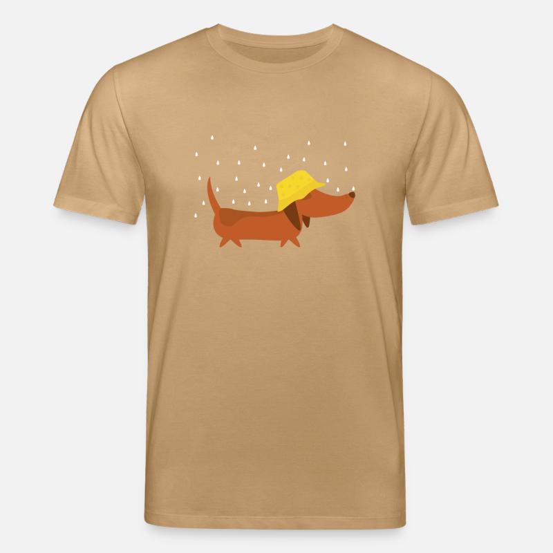 Dackel mit Regenhut - Stanley/Stella Unisex Bio-T-Shirt CREATOR  - Karamell 