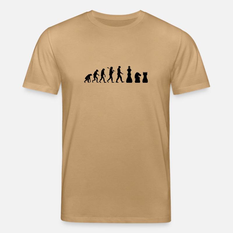 Schachfiguren Evolution Schach Geschenk - Stanley/Stella Unisex Bio-T-Shirt CREATOR  - Karamell 