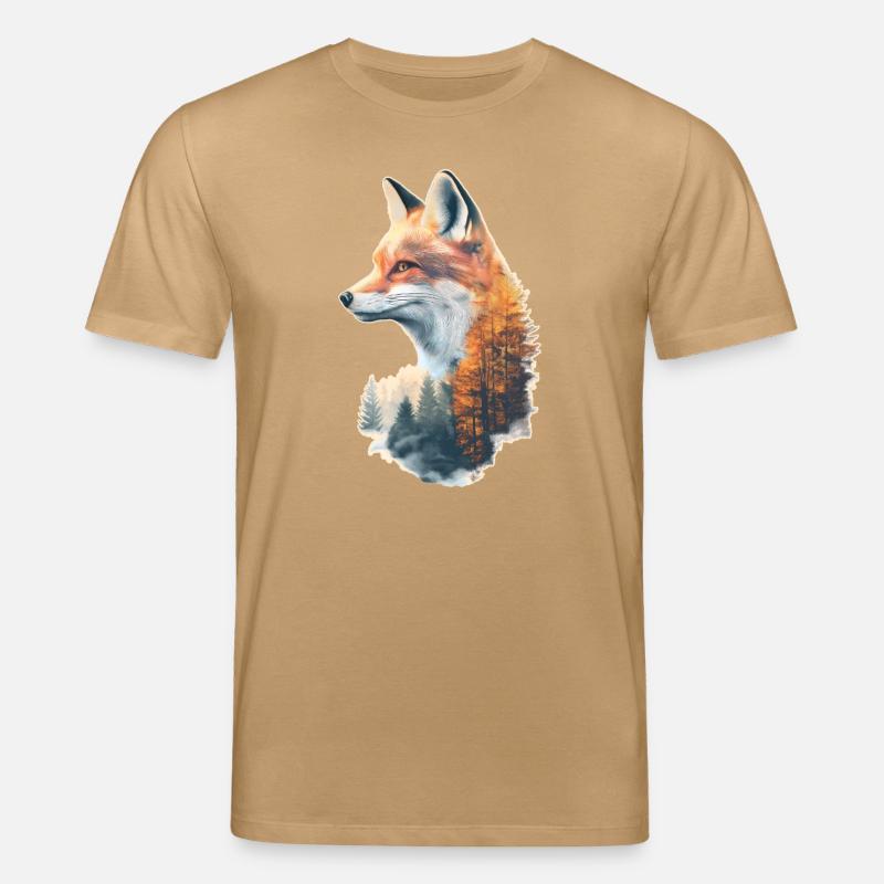 Fuchs im Herbstwald - Stanley/Stella Unisex Bio-T-Shirt CREATOR  - Karamell 