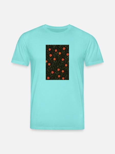 Tulip Pattern - Stanley/Stella CREATOR Unisex Organic T-Shirt - pool blue