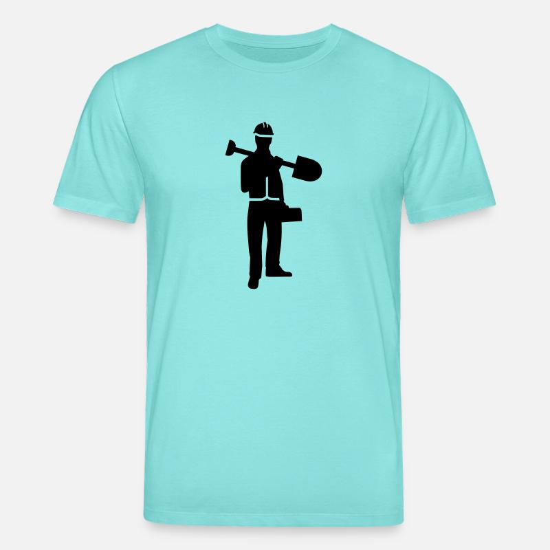 Construction worker - Stanley/Stella CREATOR Unisex Organic T-Shirt - pool blue