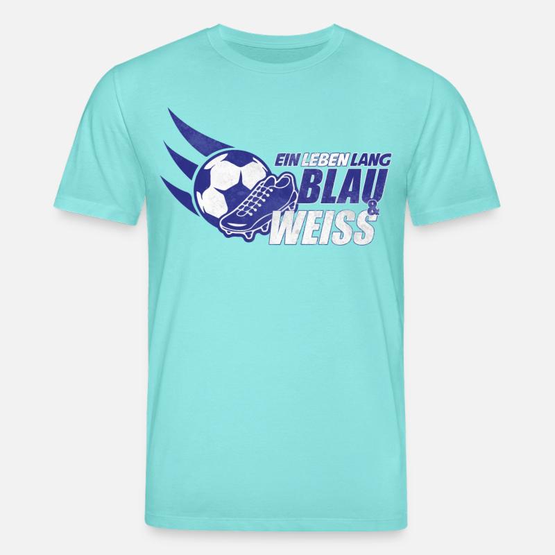 Blau & Weiss ein Leben Lang Geschenkidee - Stanley/Stella Unisex Bio-T-Shirt CREATOR  - Poolblau