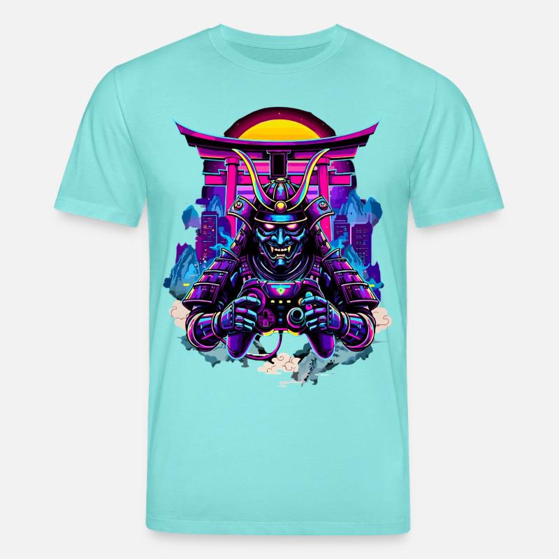 Samurai Maske gaming Controller Sythwave gaming  - Stanley/Stella Unisex Bio-T-Shirt CREATOR  - Poolblau