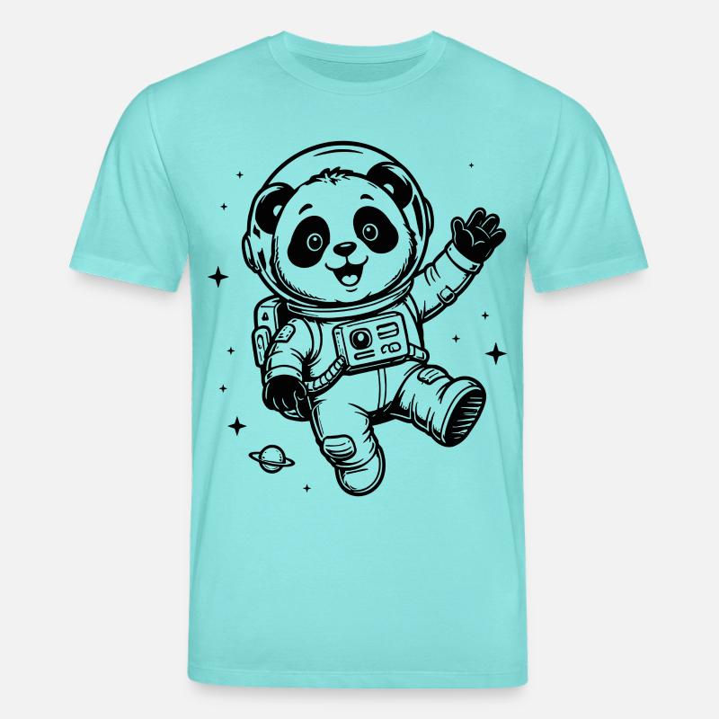 Astronaute Panda : Aventure spatiale - T-shirt bio CREATOR Stanley/Stella Unisexe - bleu piscine