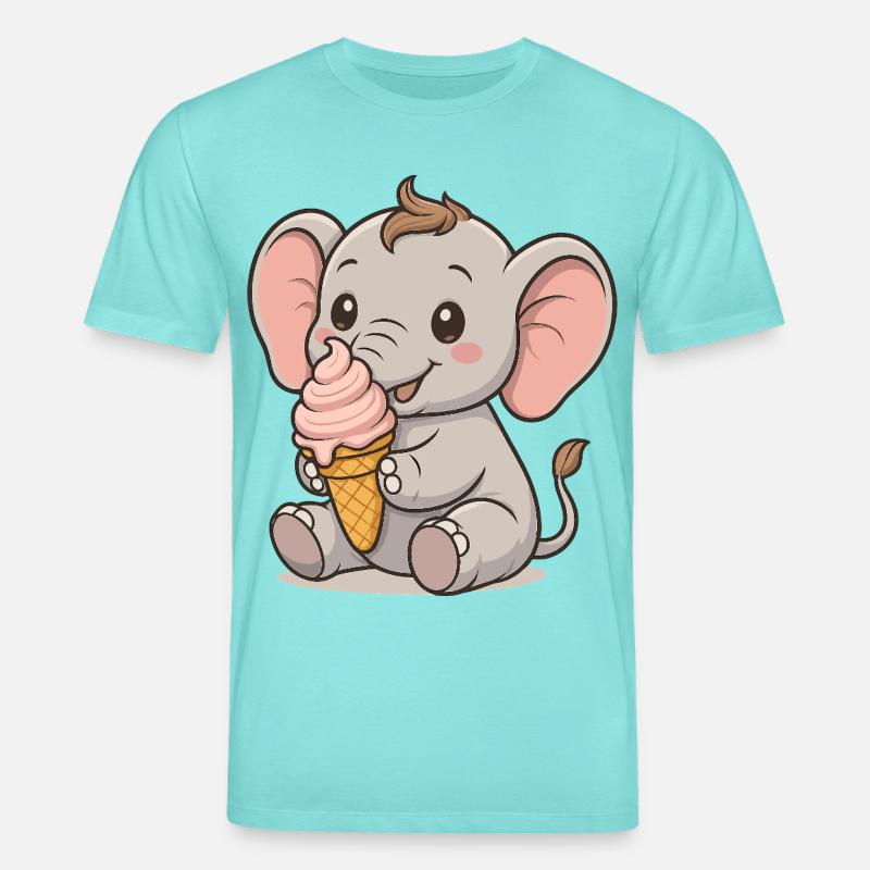Eiszeit mit Elefant - Stanley/Stella Unisex Bio-T-Shirt CREATOR  - Poolblau
