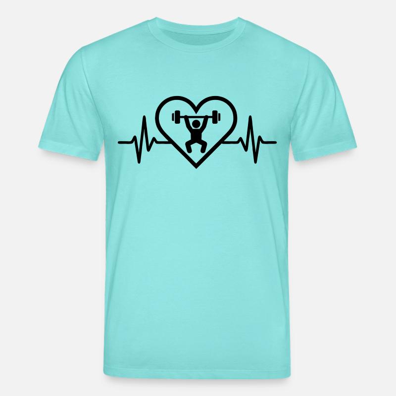 Gewichtheben Langhantel Herz - Stanley/Stella Unisex Bio-T-Shirt CREATOR - Poolblau