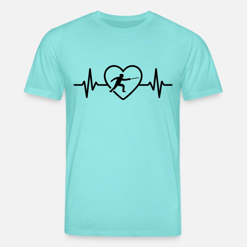 Fechten Herz - Stanley/Stella Unisex Bio-T-Shirt CREATOR  - Poolblau