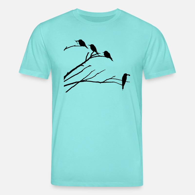 Oiseaux sur la branche - T-shirt bio CREATOR Stanley/Stella Unisexe - bleu piscine