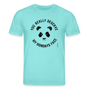 Visage du lundi - T-shirt bio CREATOR Stanley/Stella Unisexe - bleu piscine - Devant - Alina (178cm) & Michal (187cm)