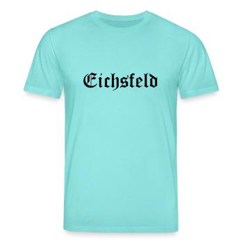 Eichsfeld Altdeutsche Schrift Schwarz - Stanley/Stella Unisex Bio-T-Shirt CREATOR  - Poolblau - Vorne - Alina (178cm) & Michal (187cm)