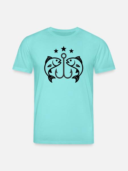 Fish hook fish - Stanley/Stella CREATOR Unisex Organic T-Shirt - pool blue