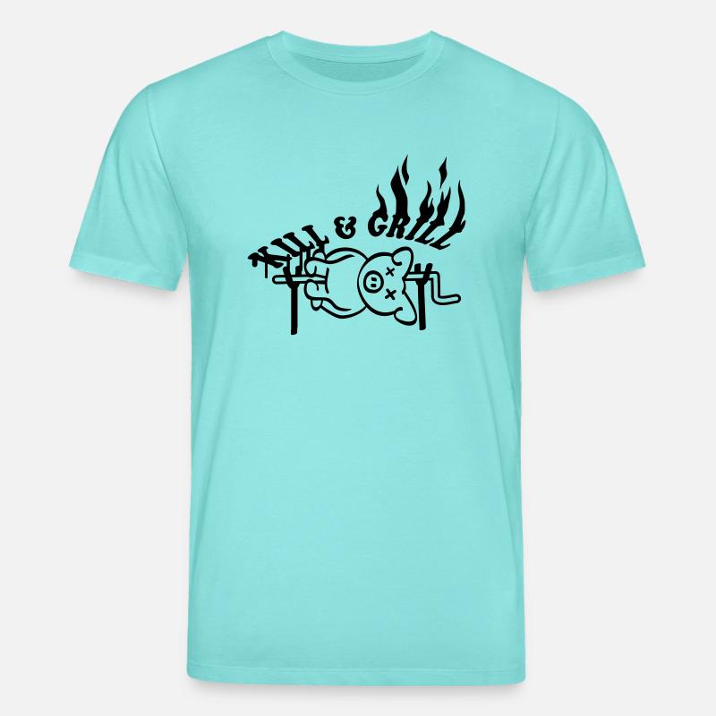 Kill And Grill Pig - Stanley/Stella Unisex Bio-T-Shirt CREATOR  - Poolblau