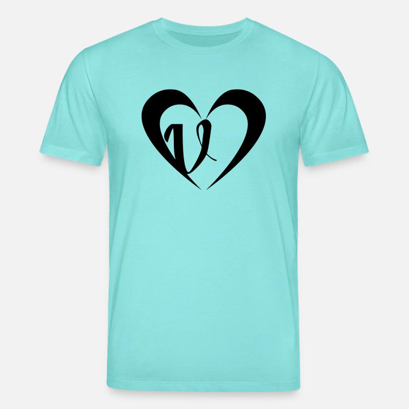 Herz mit V - Stanley/Stella Unisex Bio-T-Shirt CREATOR - Poolblau