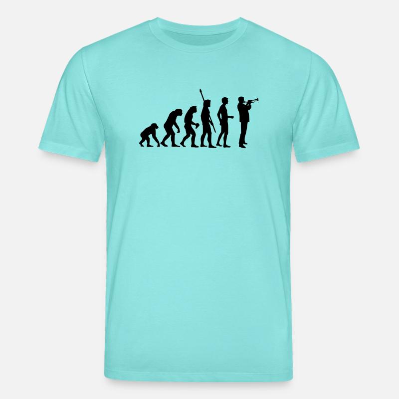 evolution_trompeter - T-shirt bio CREATOR Stanley/Stella Unisexe - bleu piscine