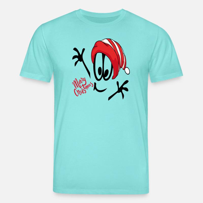 Weihnachtsmann Merry Christmas Comic - Stanley/Stella Unisex Bio-T-Shirt CREATOR  - Poolblau