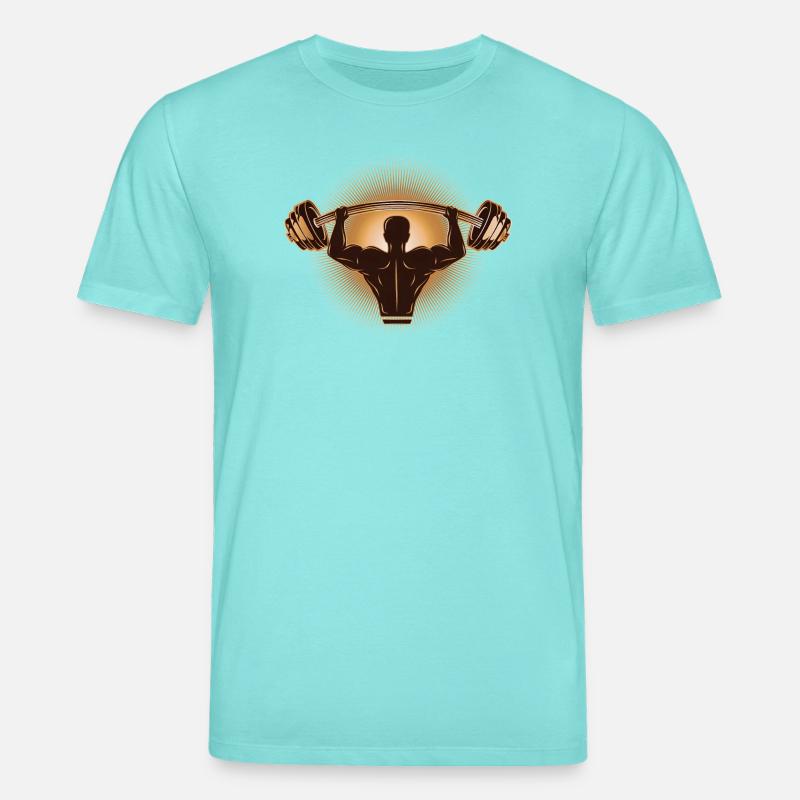 Hantel in der Hand - Bodybuilder mit Gewicht - Stanley/Stella Unisex Bio-T-Shirt CREATOR  - Poolblau