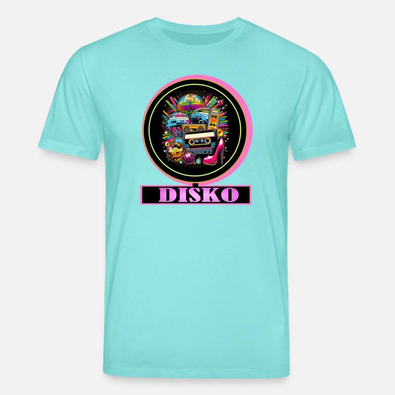 Disco Retro Cassette Neon Gloss - T-shirt bio CREATOR Stanley/Stella Unisexe - bleu piscine