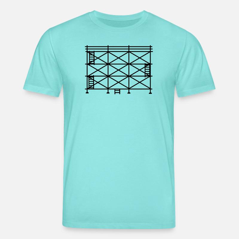 Gerüstsilhouette, Baugerüst - Stanley/Stella Unisex Bio-T-Shirt CREATOR  - Poolblau