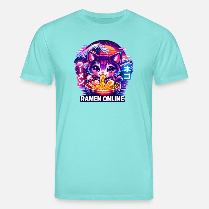 Neon Katze Ramen Online - Stanley/Stella Unisex Bio-T-Shirt CREATOR  - Poolblau