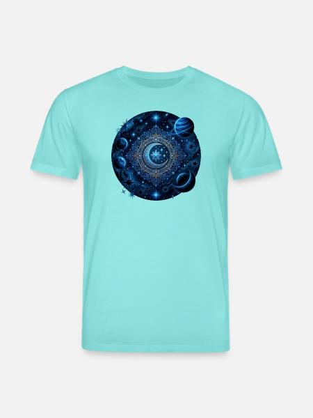 Space Planets Galaxies Stars Moons - Stanley/Stella CREATOR Unisex Organic T-Shirt - pool blue