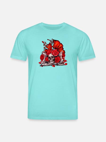 Rosenknochen Gothic Flammenrose - Stanley/Stella Unisex Bio-T-Shirt CREATOR  - Poolblau