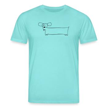 01 Doggie Long - Stanley/Stella CREATOR Unisex Organic T-Shirt - pool blue - Front - Alina (178cm) & Michal (187cm)