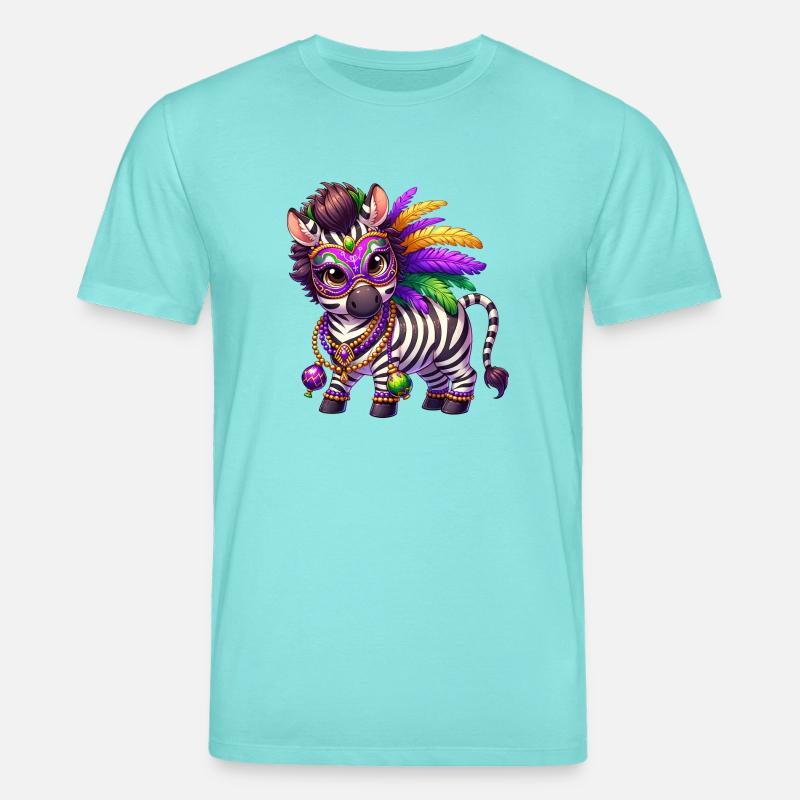 Mardi Gras Zebra Comic Süß - Stanley/Stella Unisex Bio-T-Shirt CREATOR  - Poolblau