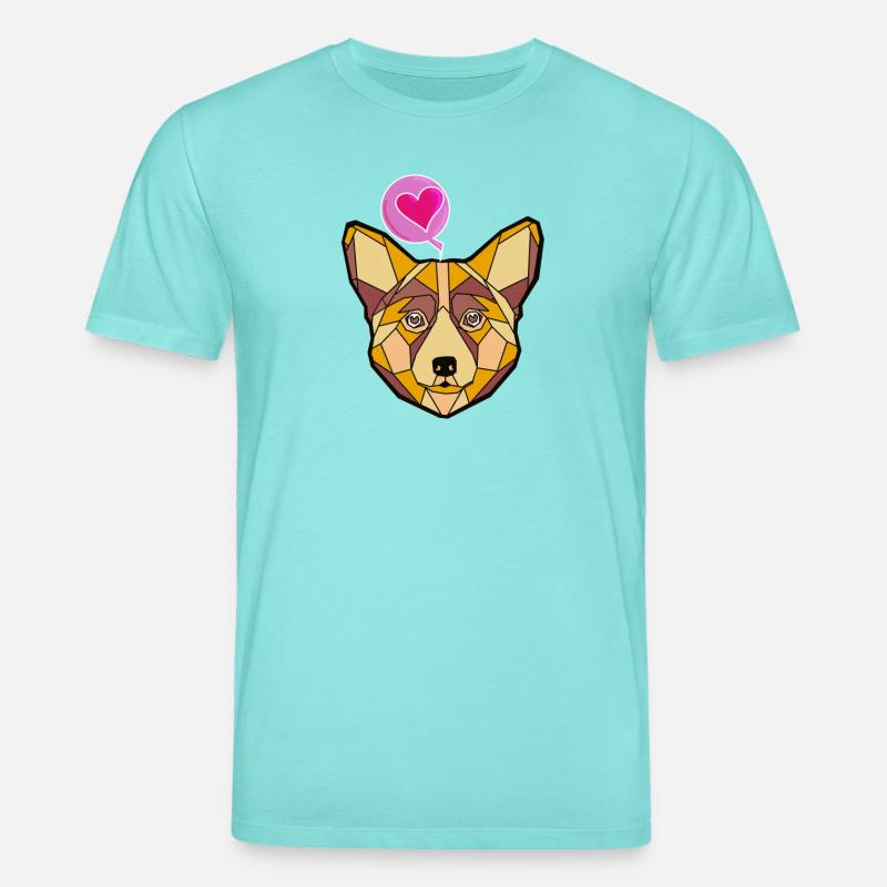 Geometrischer Hund mit Herz - Stanley/Stella Unisex Bio-T-Shirt CREATOR  - Poolblau