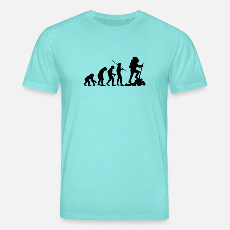 Evolution mountaineers / hikers - Stanley/Stella CREATOR Unisex Organic T-Shirt - pool blue