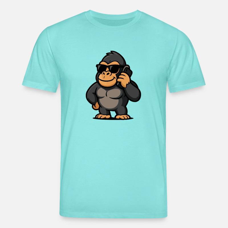 gorilla handy comic - Stanley/Stella Unisex Bio-T-Shirt CREATOR  - Poolblau
