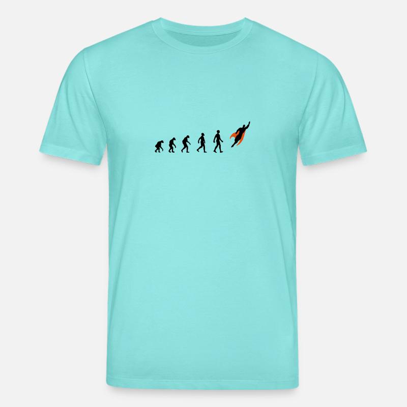 Evolution, super, held, Superhelden, darwin, - Stanley/Stella Unisex Bio-T-Shirt CREATOR  - Poolblau