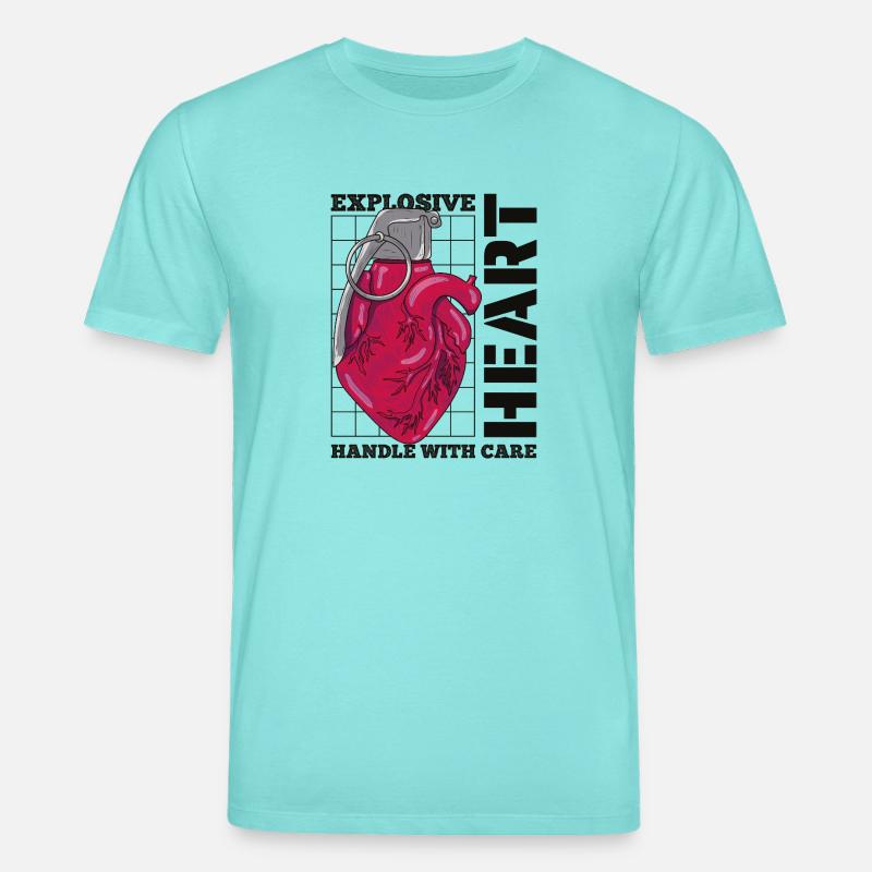 Exploding Heart - Stanley/Stella CREATOR Unisex Organic T-Shirt - pool blue