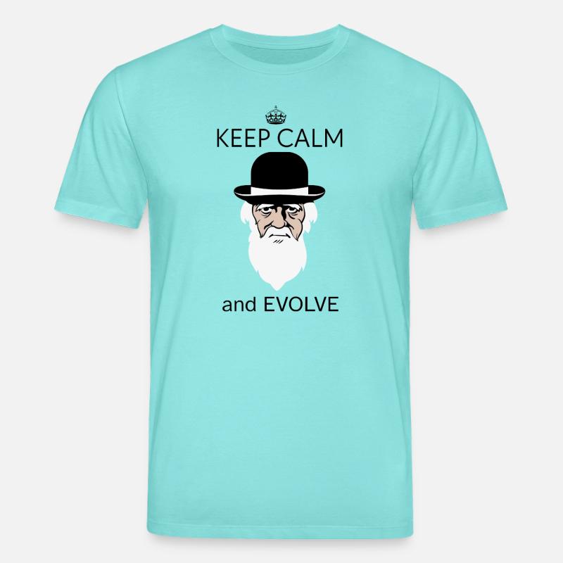 Darwin Keep Calm and evolve - T-shirt bio CREATOR Stanley/Stella Unisexe - bleu piscine