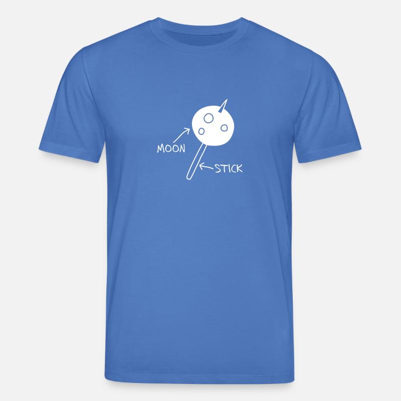 Moon on a Stick (white on dark background) - Stanley/Stella CREATOR Unisex Organic T-Shirt - mindful blue