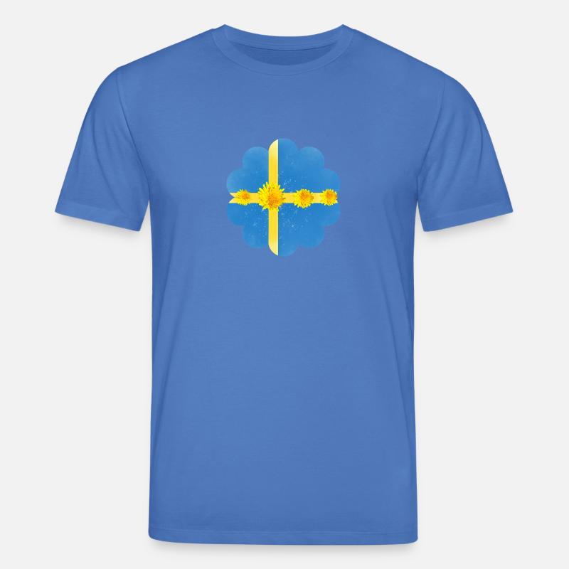 Suède Pissenlit Fleurs Suède Drapeau - T-shirt bio CREATOR Stanley/Stella Unisexe - bleu attentif