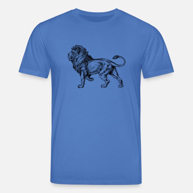 Big lion black and withe - Stanley/Stella CREATOR Unisex Organic T-Shirt - mindful blue