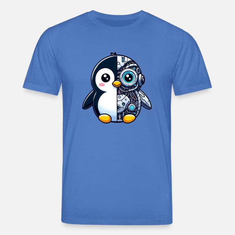 Mignon pingouin cyborg robot - T-shirt bio CREATOR Stanley/Stella Unisexe - bleu attentif