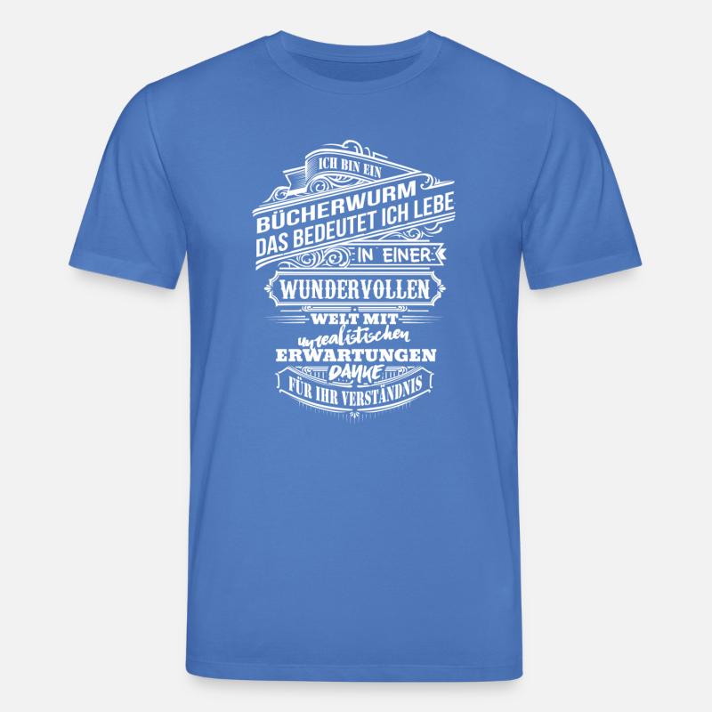 Ich bin ein Bücherwurm - Stanley/Stella Unisex Bio-T-Shirt CREATOR - Achtsames Blau