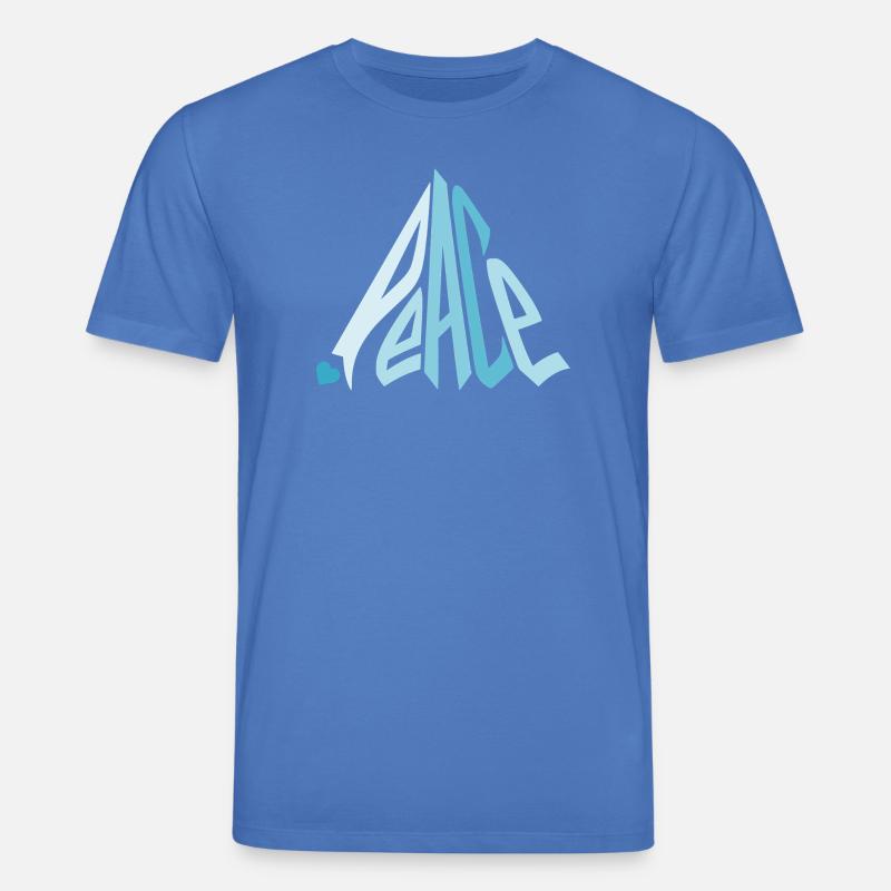 Peace Graffiti mit Herz in Blau - Stanley/Stella Unisex Bio-T-Shirt CREATOR  - Achtsames Blau