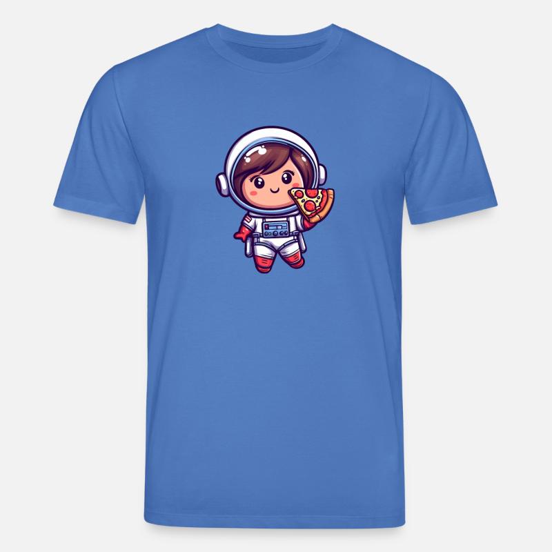 Astronautenmädchen mit Pizza - Stanley/Stella Unisex Bio-T-Shirt CREATOR  - Achtsames Blau