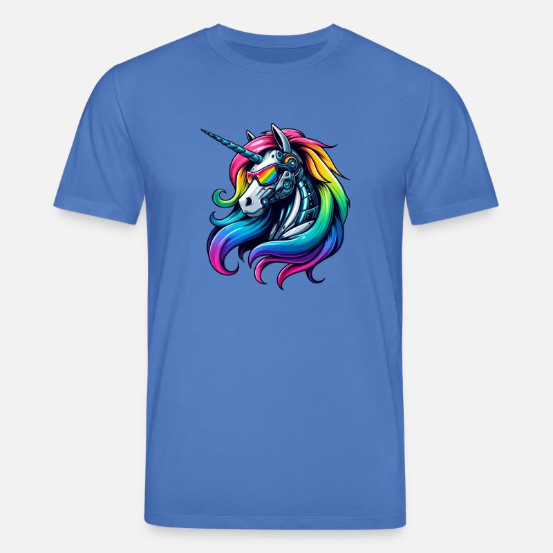 Cooler Cyborg-Einhorn Regenbogen - Stanley/Stella Unisex Bio-T-Shirt CREATOR - Achtsames Blau