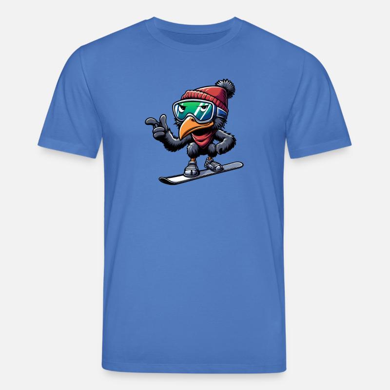Emu Snowboarder Winterabenteuer - Stanley/Stella Unisex Bio-T-Shirt CREATOR  - Achtsames Blau