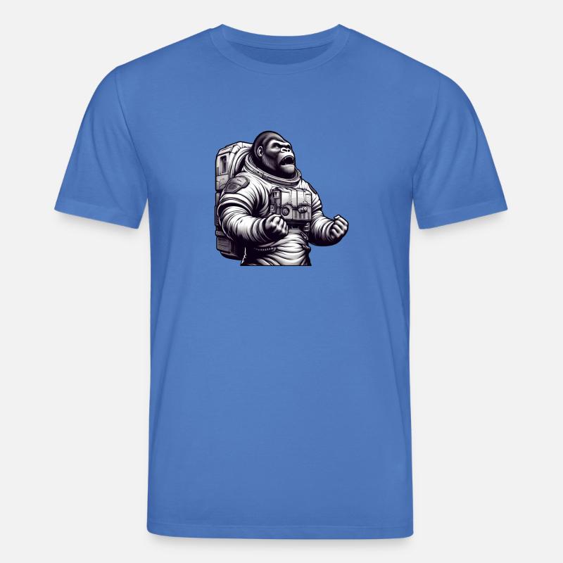 Gorille astronaute dans l’espace - T-shirt bio CREATOR Stanley/Stella Unisexe - bleu attentif