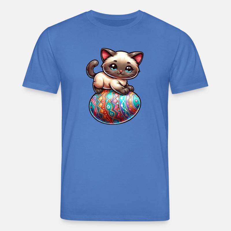 Siamese cat on easter egg - Stanley/Stella CREATOR Unisex Organic T-Shirt - mindful blue