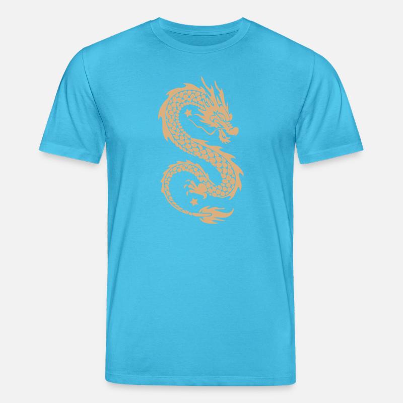 Silhouette dorée du Dragon Céleste - T-shirt bio CREATOR Stanley/Stella Unisexe - bleu aqua