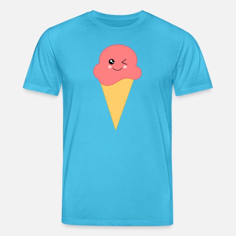 Eis Eiscreme Erdbeereis - Stanley/Stella Unisex Bio-T-Shirt CREATOR  - Aquablau