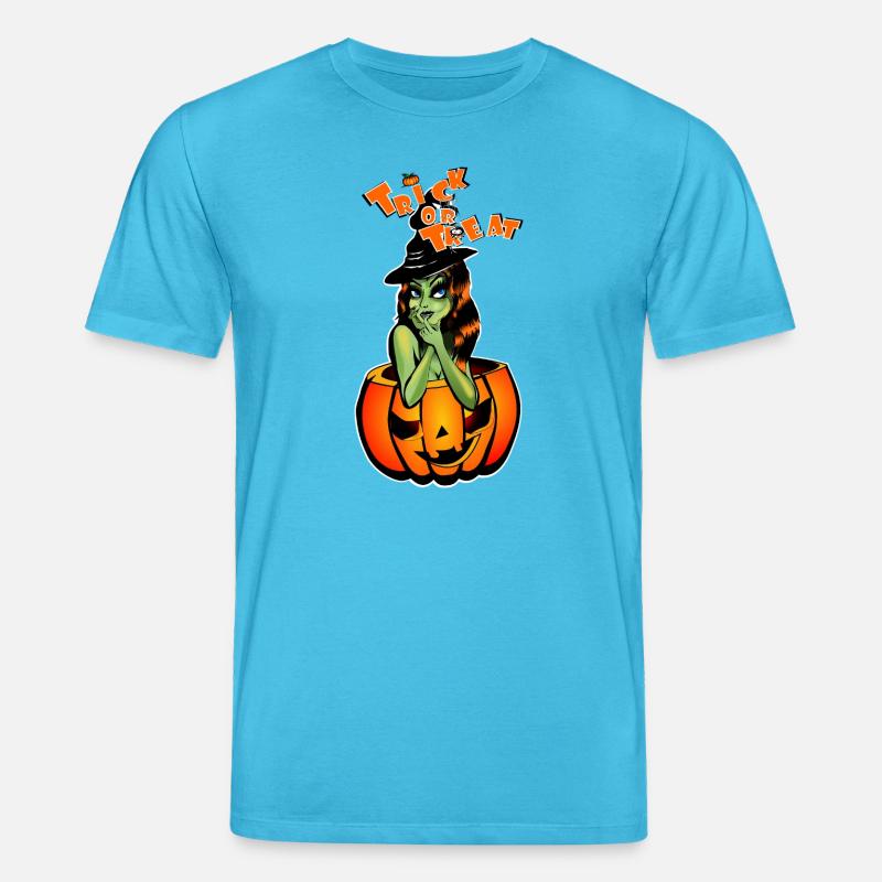 Süßes oder Saures Hexe im Kürbis - Stanley/Stella Unisex Bio-T-Shirt CREATOR - Aquablau